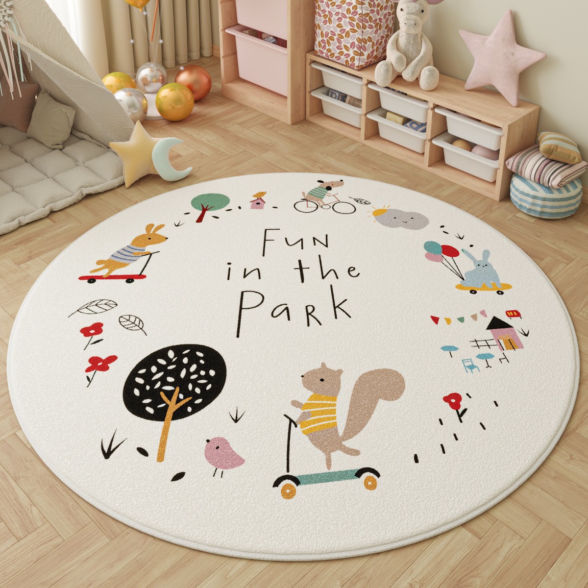 Outdoor Adventure Kids - Karpet Bulat Anak-Anak Bertema Petualangan Hewan