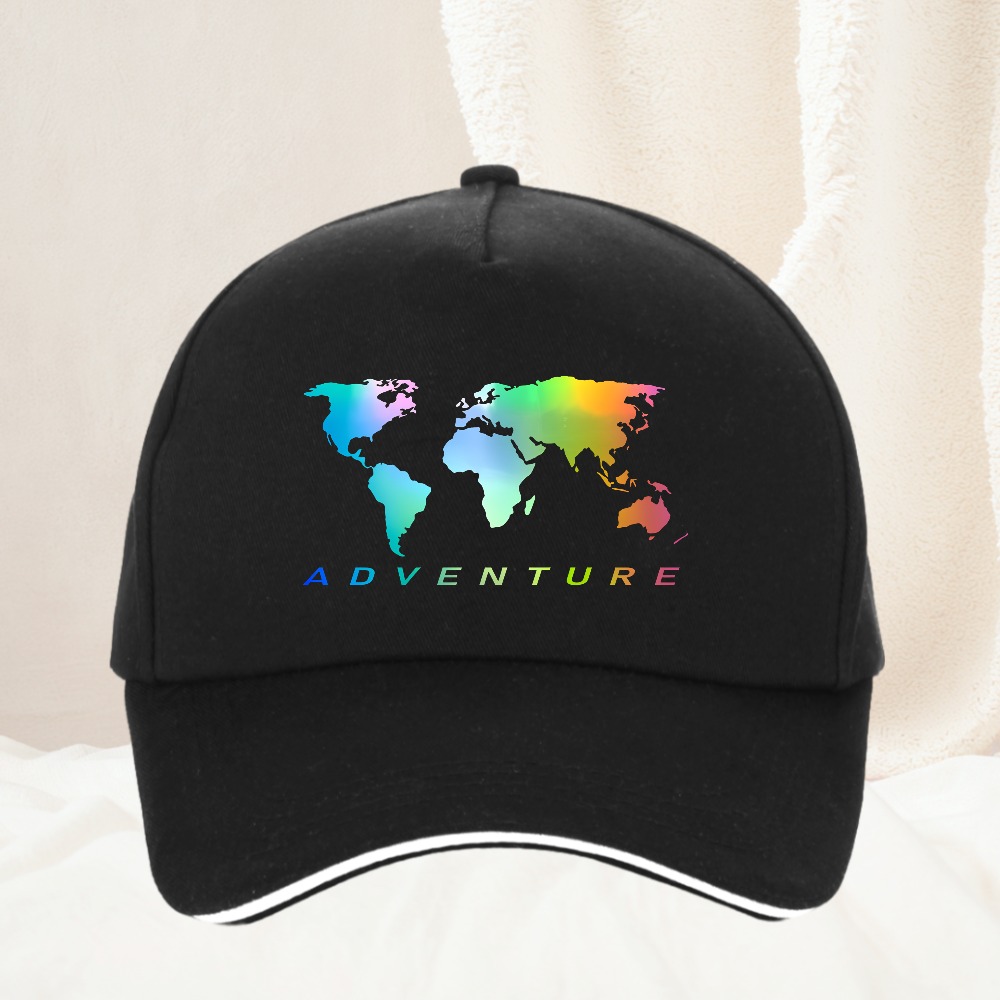 Outdoor Adventure World - Topi Bisbol Cetak Petualangan Universal Peta