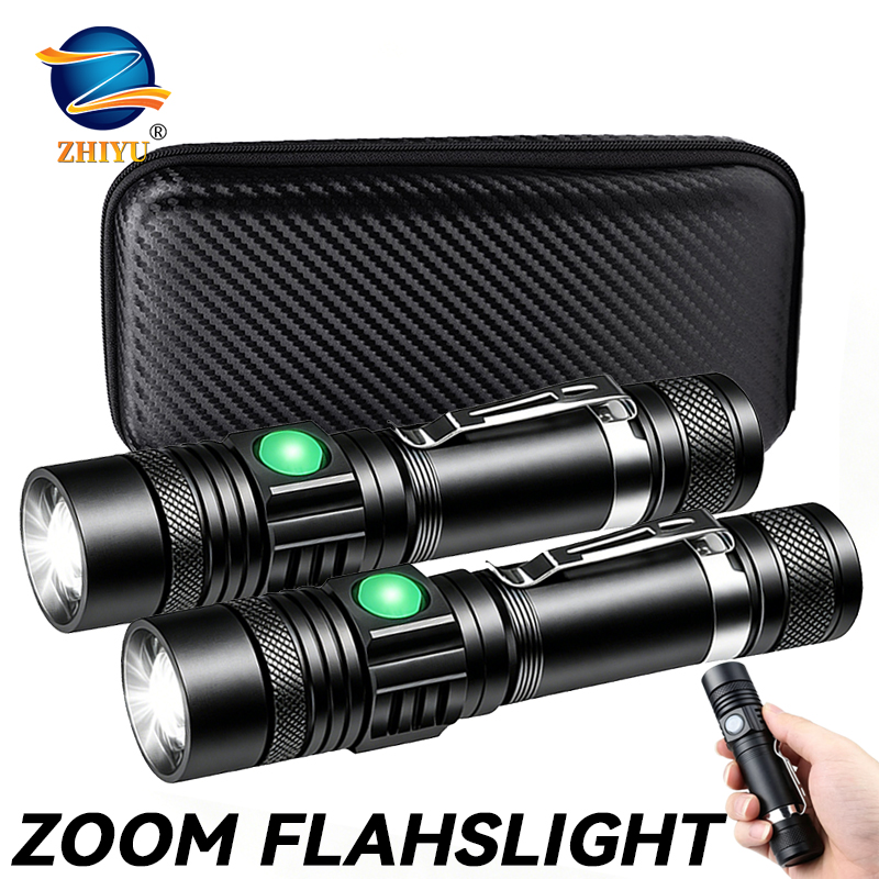 Outdoor Adventure Hiking - Senter LED T6 Isi Ulang, Senter