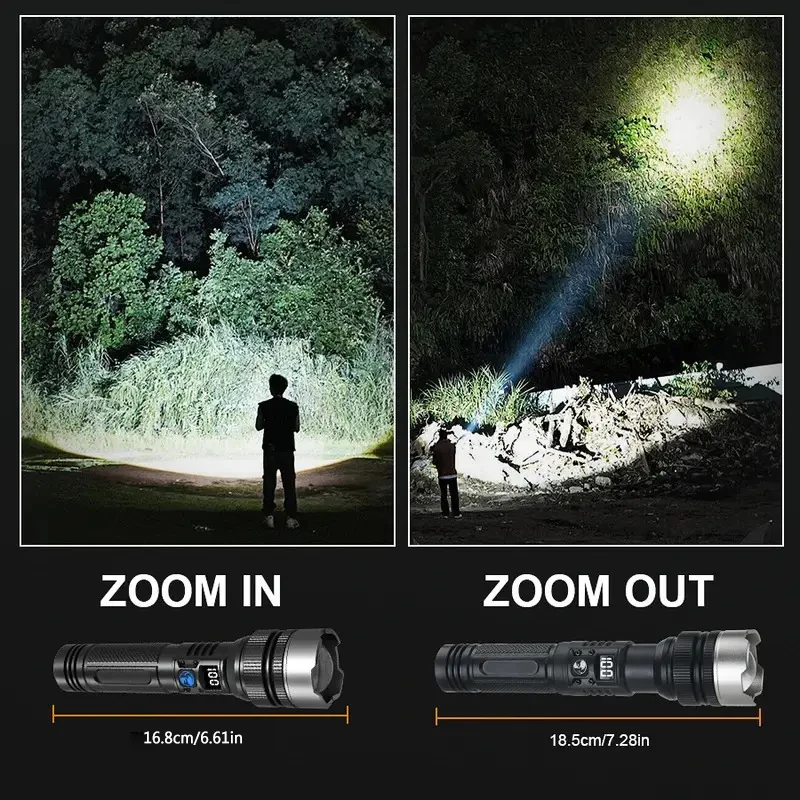 Senter LED 900000LM yang Kuat, - Outdoor Adventure Hiking ulasan dan harga