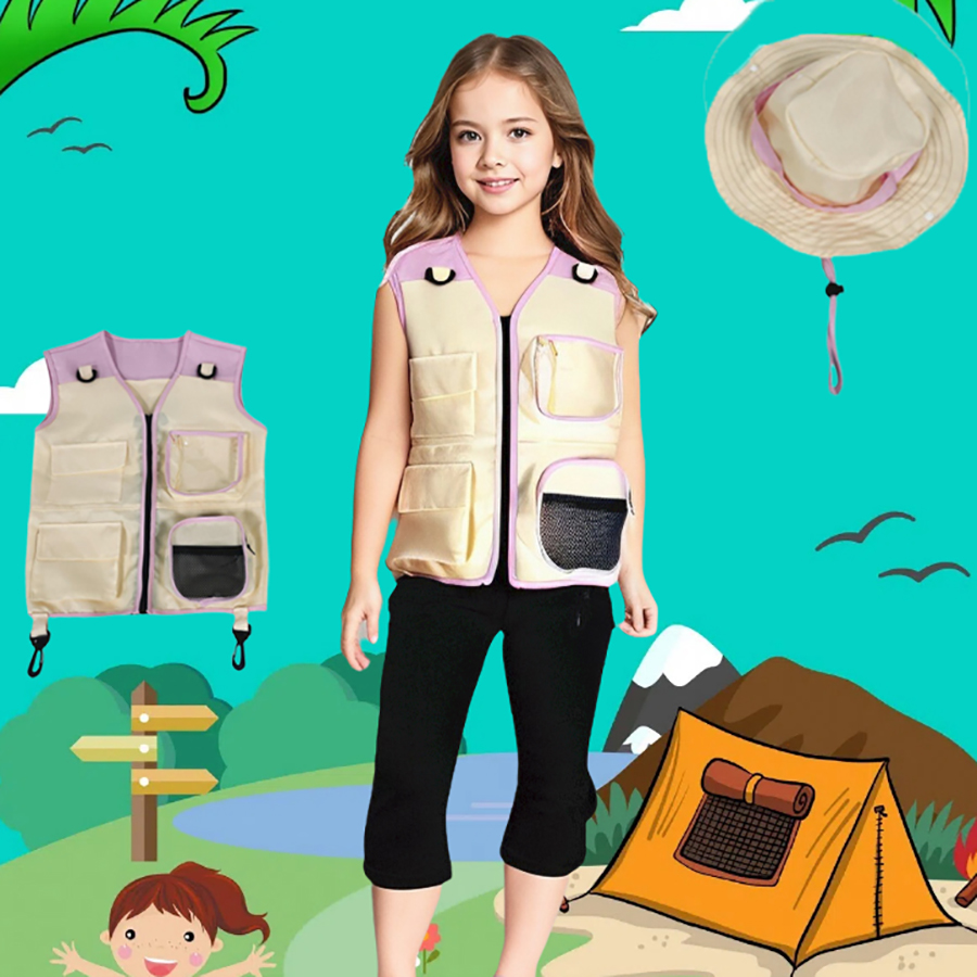Setelan topi rompi penjelajah  - Outdoor Adventure Activities For Kids ulasan dan harga