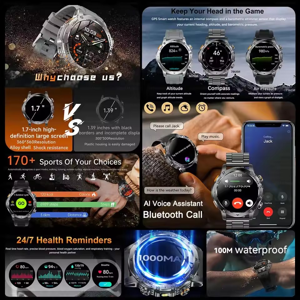 Jam Tangan Pintar GPS Pria unt - Outdoor Adventure World ulasan dan harga