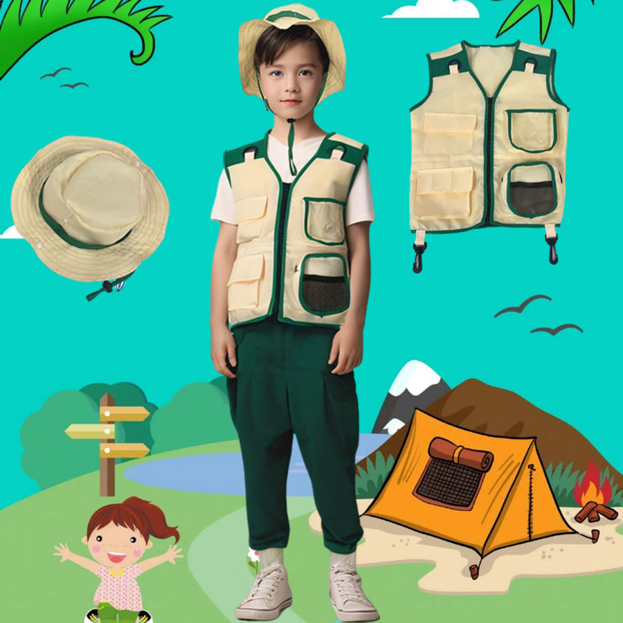Setelan topi rompi penjelajah  - Outdoor Adventure Activities For Kids ulasan dan harga